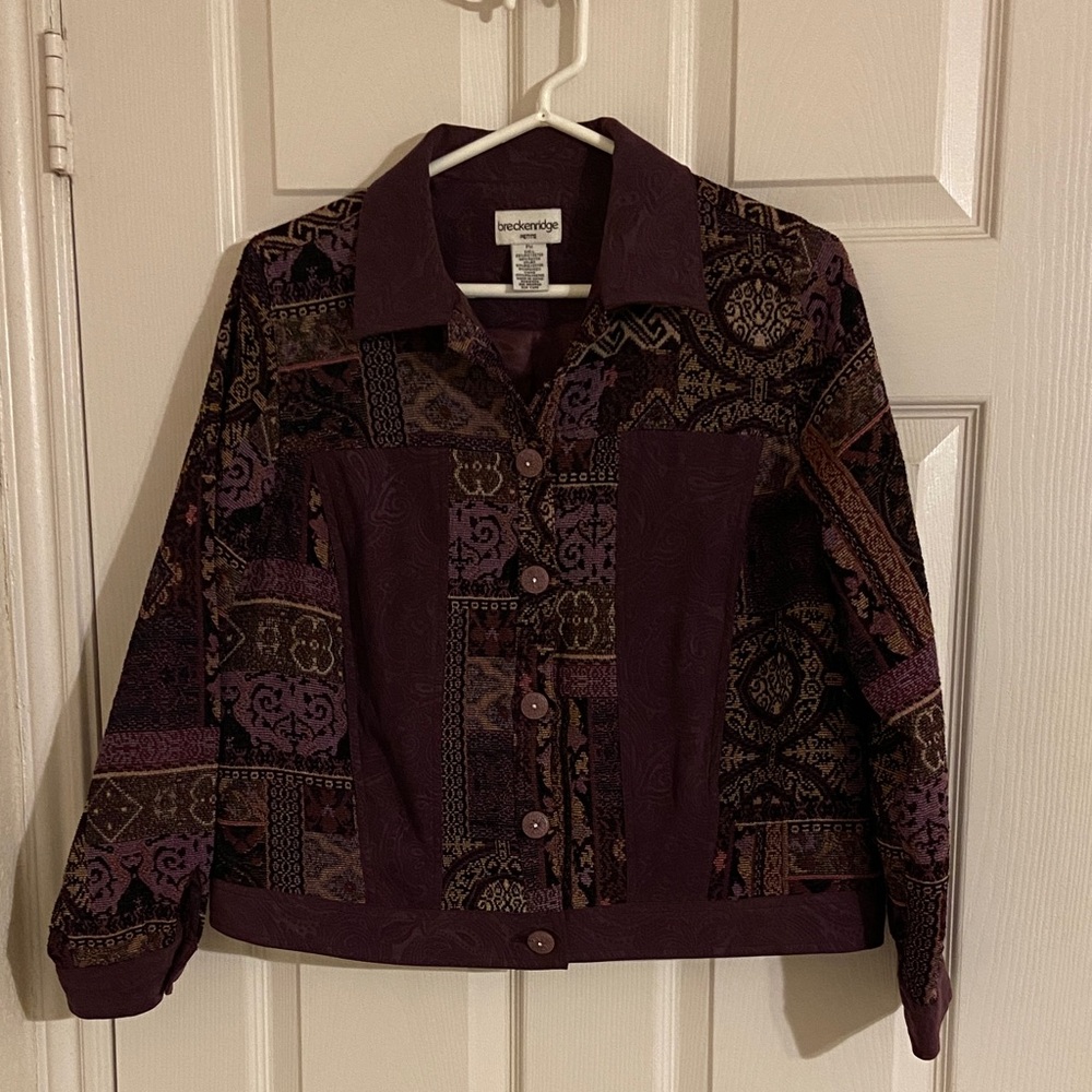 Gorgeous Plum and Purple Tapestry Patchwork Jacket